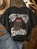 Leopard Rolling Stones Tee